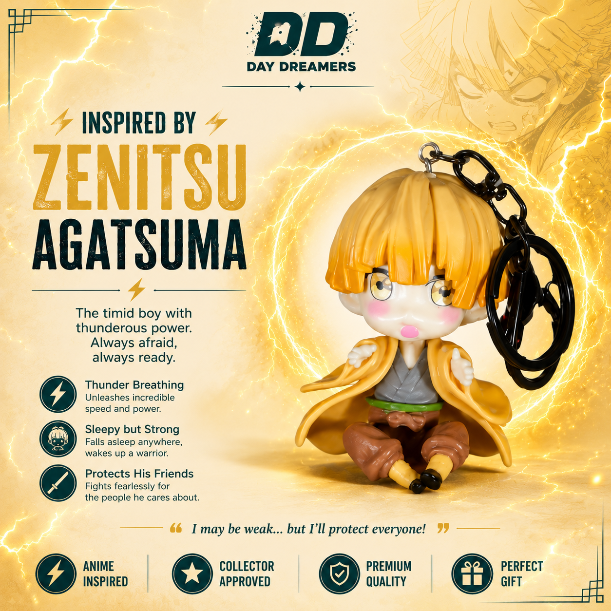 Zenitsu Agatsuma Chibi Keychain