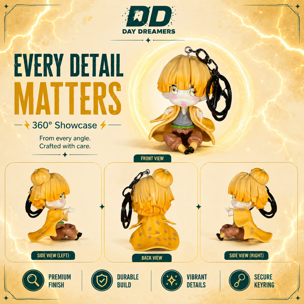 Zenitsu Agatsuma Chibi Keychain