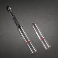 Uchiha Clan engraved metal butterfly knife trainer with smooth handles — anime-inspired balisong blade