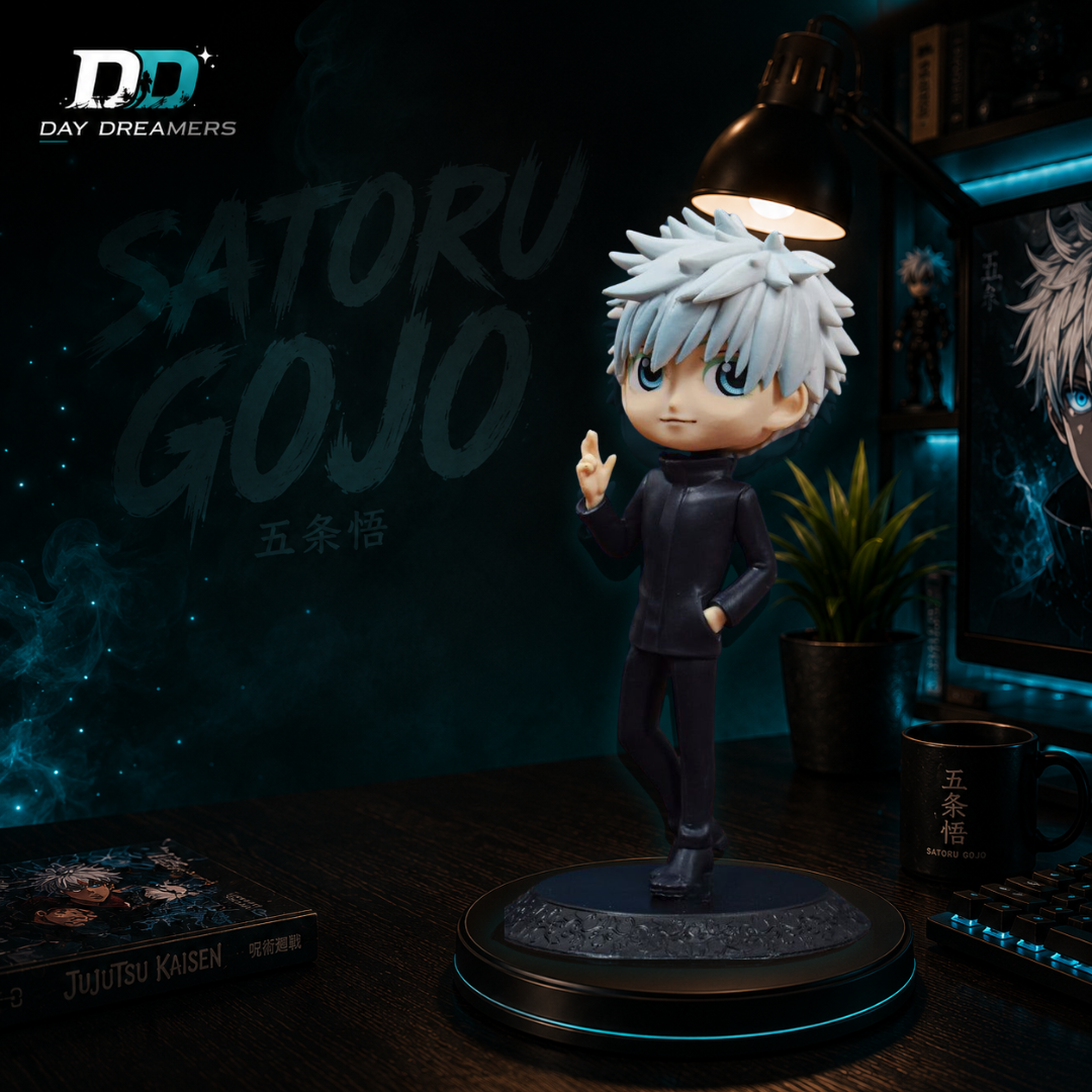 Gojo figure on dark gaming desk setup — 
premium anime collectible Day Dreamers